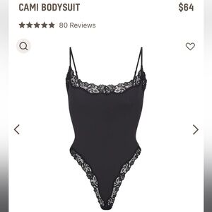 Skims Fits Everybody Lace Cami Bodysuit S XS Black